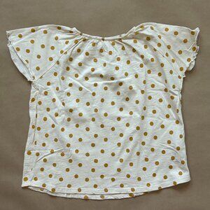 Zara raglan/flutter sleeve polka dot t-shirt | 4-5Y